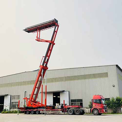 山東客戶(hù)試機(jī)舉升18.5米高空制瓦車(chē)